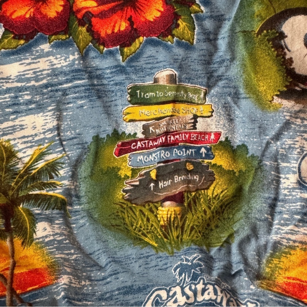 Disneyland Cruise Line Castaway Cay Button Up Shirt Size Large Women - Picture 5 of 8